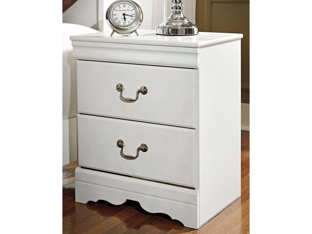 Signature Design by Ashley - Anarasia Two Drawer Night Stand in White - B129-92 veiw 2