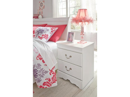 Signature Design by Ashley - Anarasia Two Drawer Night Stand in White - B129-92 veiw 3