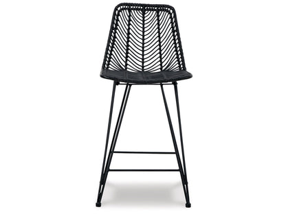 Signature Design by Ashley - Angentree Upholstered Barstool (Set Of 2) in Black/Gray - D434-124 veiw 4