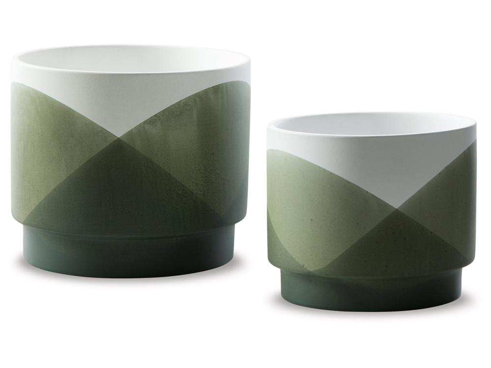 Signature Design by Ashley - Ardenridge Planter Set (Set of 2) in Green/White - A2000579 veiw 1