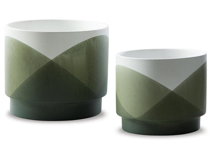 Signature Design by Ashley - Ardenridge Planter Set (Set of 2) in Green/White - A2000579 veiw 1