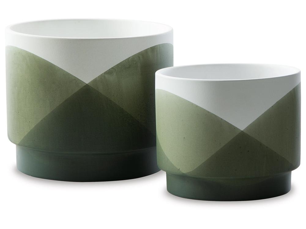 Signature Design by Ashley - Ardenridge Planter Set (Set of 2) in Green/White - A2000579 veiw 3