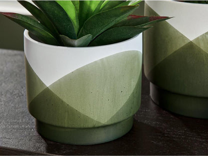 Signature Design by Ashley - Ardenridge Planter Set (Set of 2) in Green/White - A2000579 veiw 4