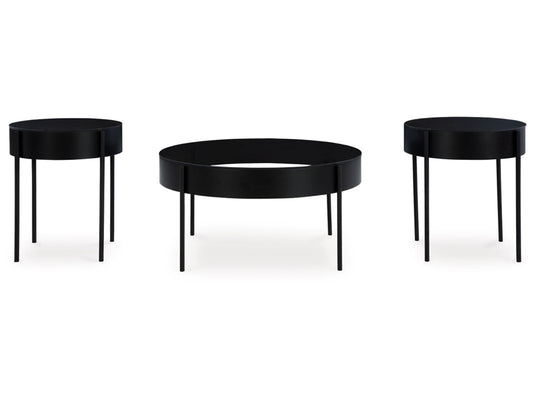 Signature Design by Ashley - Ardoline Table (Set of 3) in Black - T280-13 veiw 1