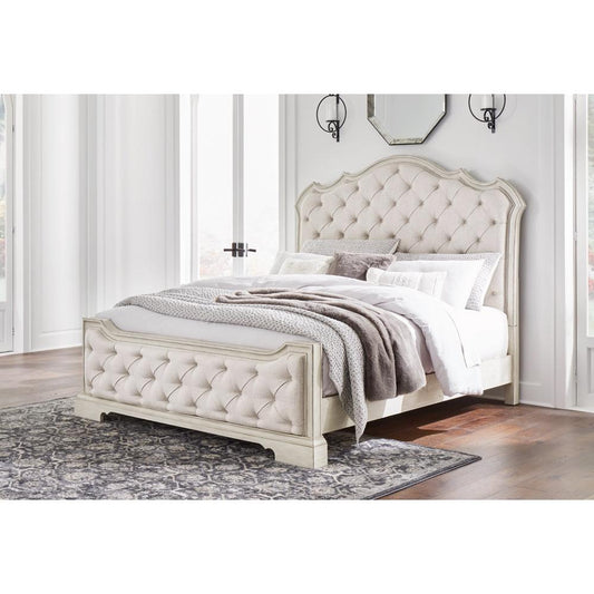 Signature Design by Ashley - Arlendyne King Upholstered Bed in Antique White veiw 1