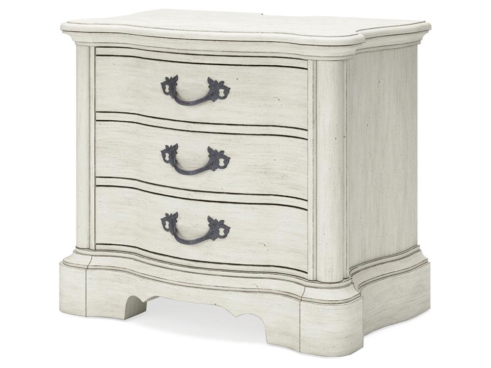 Signature Design by Ashley - Arlendyne Three Drawer Night Stand in Antique White - B980-93 veiw 3