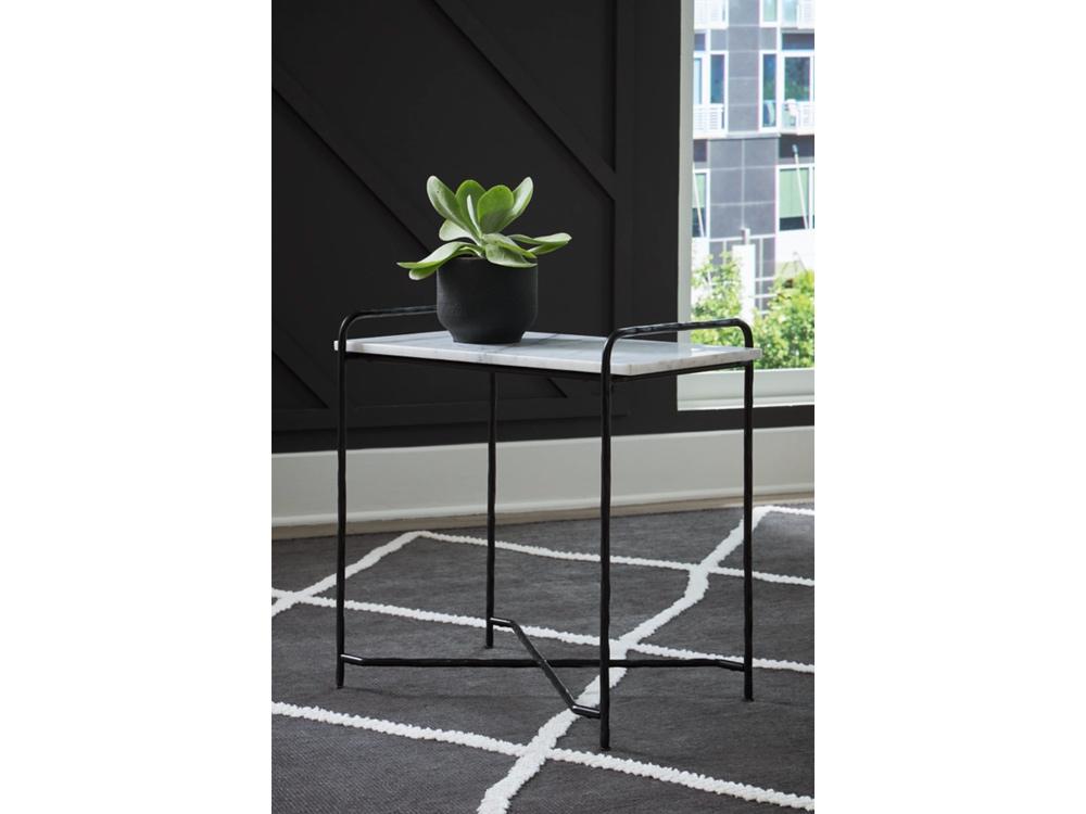 Signature Design by Ashley - Ashber Accent Table in White/Black - A4000609 veiw 2