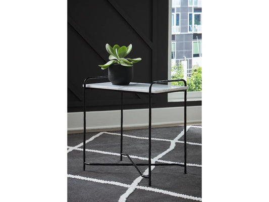 Signature Design by Ashley - Ashber Accent Table in White/Black - A4000609 veiw 2