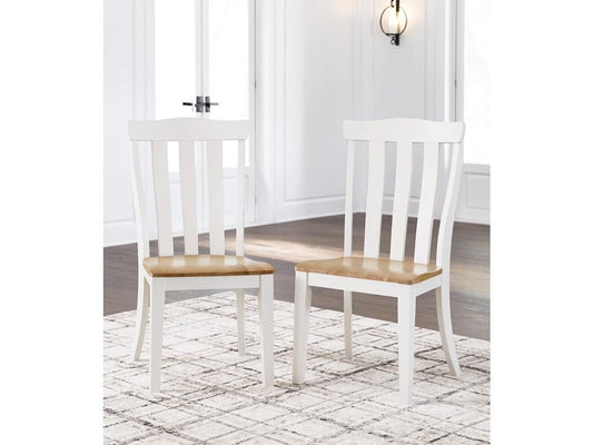 Signature Design by Ashley - Ashbryn Dining Room Side Chair (Set of 2) in White/Natural - D844-01 veiw 2