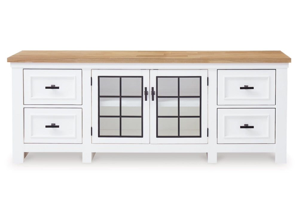 Signature Design by Ashley - Ashbryn Extra Large Tv Stand in White/Natural - W844-68 veiw 1