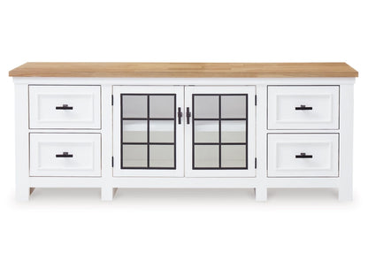 Signature Design by Ashley - Ashbryn Extra Large Tv Stand in White/Natural - W844-68 veiw 1