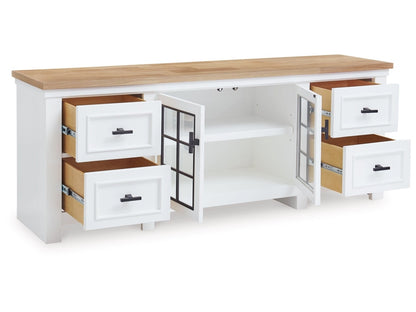 Signature Design by Ashley - Ashbryn Extra Large Tv Stand in White/Natural - W844-68 veiw 3