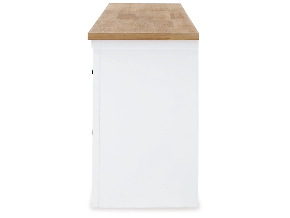 Signature Design by Ashley - Ashbryn Extra Large Tv Stand in White/Natural - W844-68 veiw 4