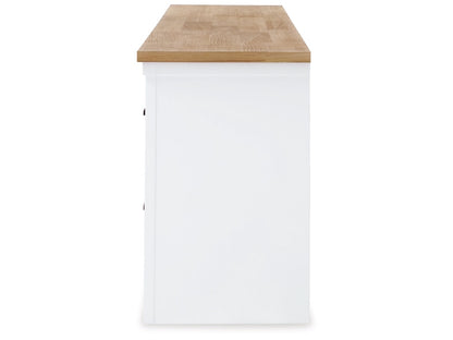 Signature Design by Ashley - Ashbryn Extra Large Tv Stand in White/Natural - W844-68 veiw 4