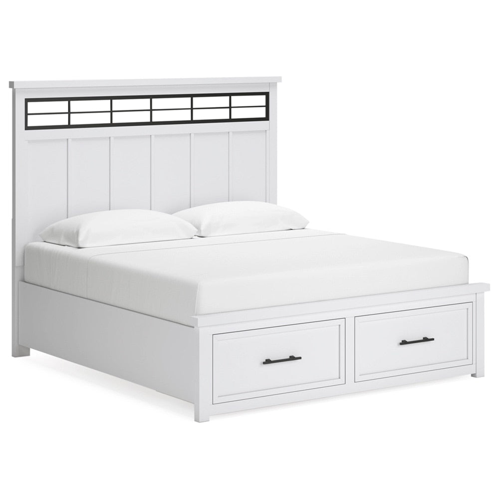 Signature Design by Ashley - Ashbryn King Panel Storage Bed in White/Natural veiw 1