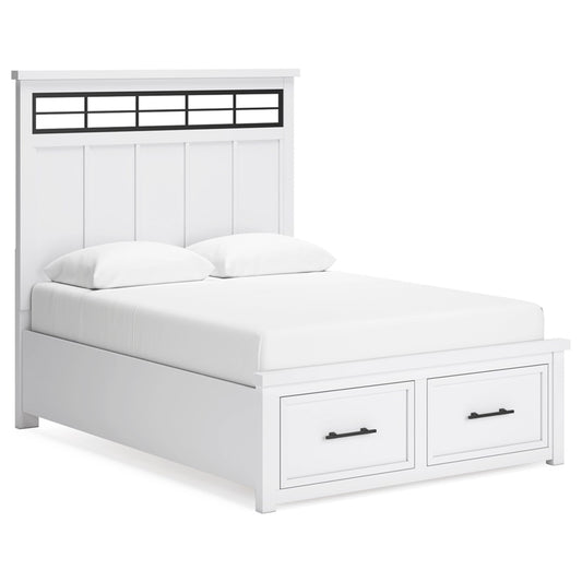 Signature Design by Ashley - Ashbryn Queen Panel Storage Bed in White/Natural veiw 1