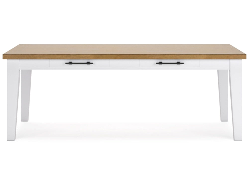 Signature Design by Ashley - Ashbryn Rectangular Dining Room Table in White/Natural - D844-25 veiw 1