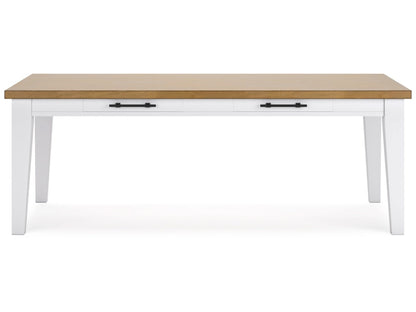Signature Design by Ashley - Ashbryn Rectangular Dining Room Table in White/Natural - D844-25 veiw 1