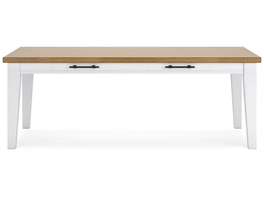 Signature Design by Ashley - Ashbryn Rectangular Dining Room Table in White/Natural - D844-25 veiw 1