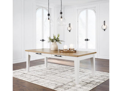 Signature Design by Ashley - Ashbryn Rectangular Dining Room Table in White/Natural - D844-25 veiw 2