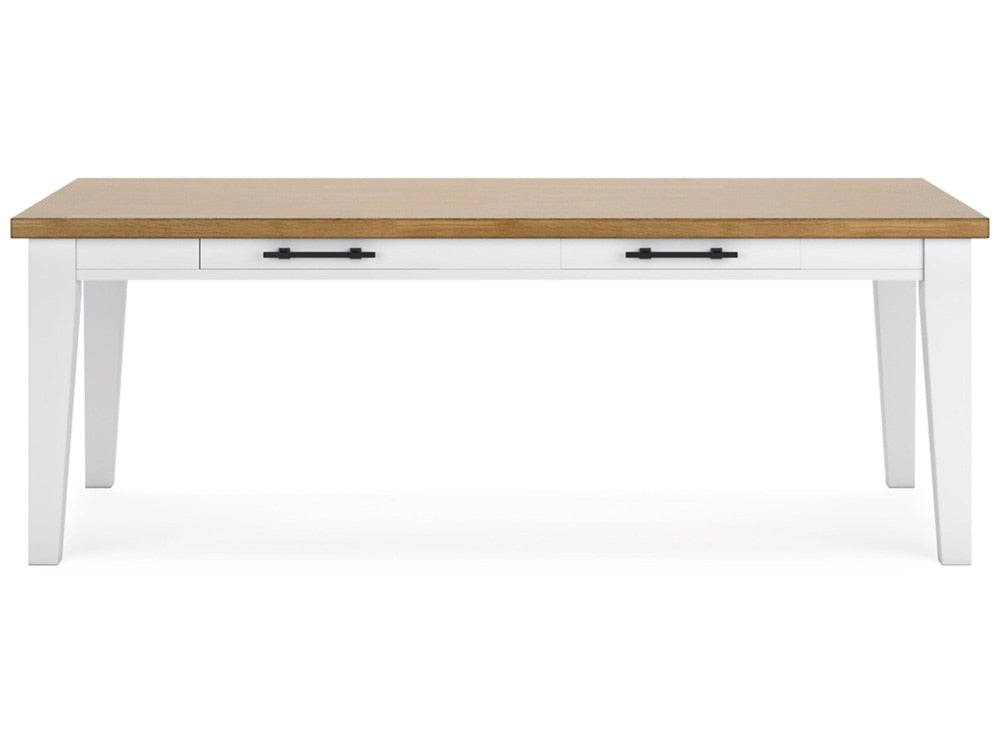 Signature Design by Ashley - Ashbryn Rectangular Dining Room Table in White/Natural - D844-25 veiw 4