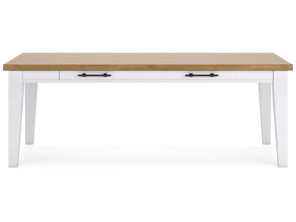 Signature Design by Ashley - Ashbryn Rectangular Dining Room Table in White/Natural - D844-25 veiw 4