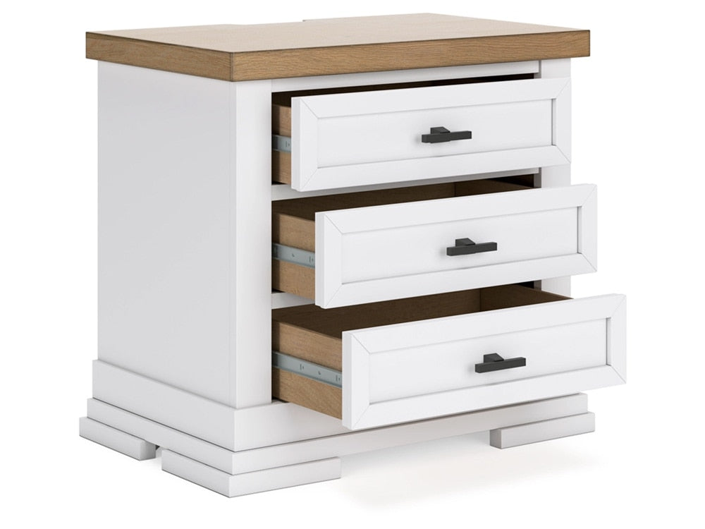 Signature Design by Ashley - Ashbryn Three Drawer Night Stand in White/Natural - B844-93 veiw 3