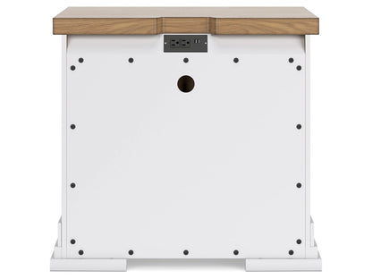 Signature Design by Ashley - Ashbryn Three Drawer Night Stand in White/Natural - B844-93 veiw 4