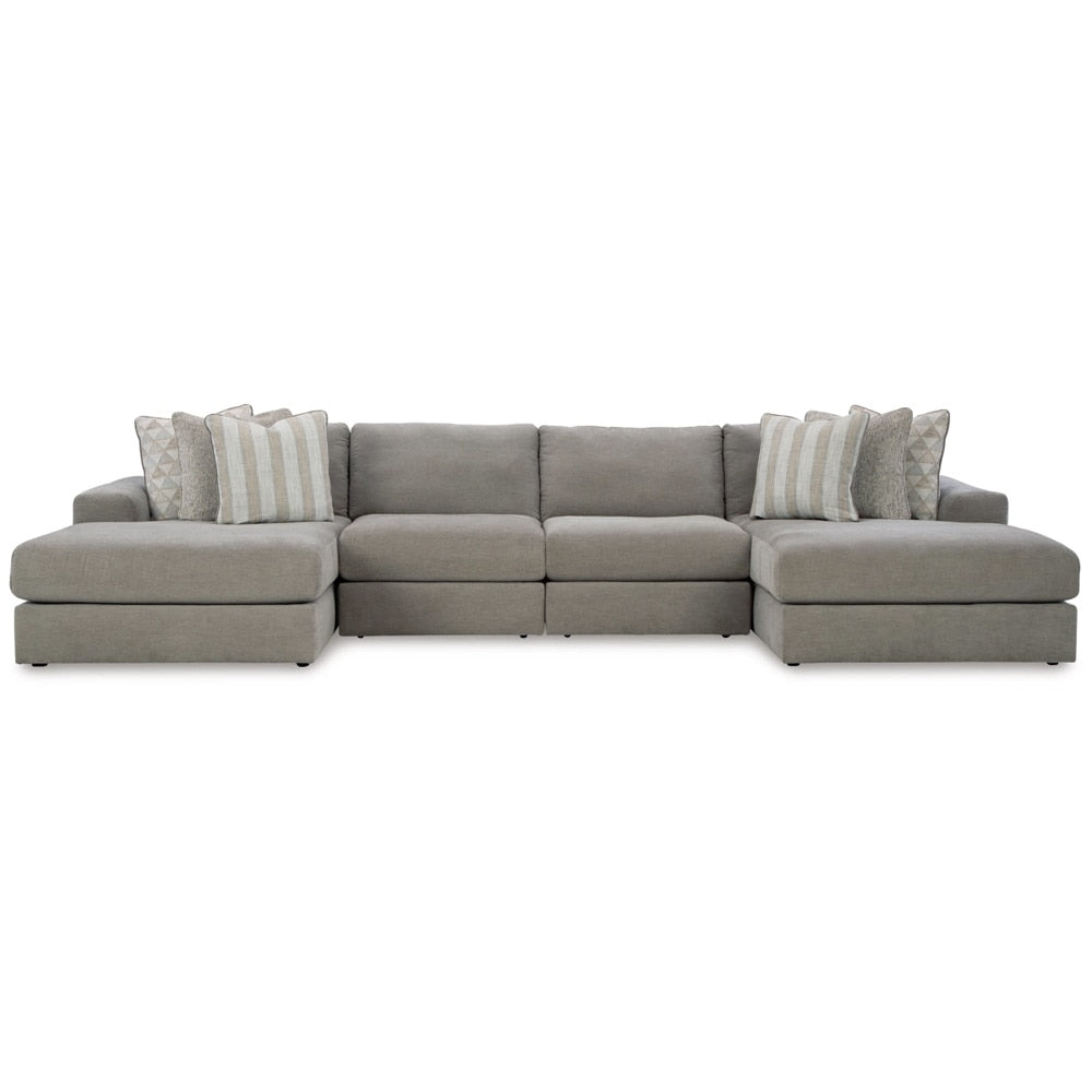 Signature Design by Ashley - Avaliyah 4-Piece Double Chaise Sectional in Ash veiw 1