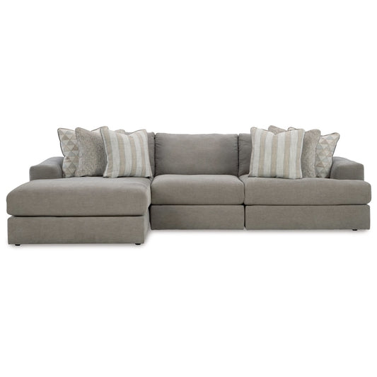 Signature Design by Ashley - Avaliyah Fabric 3 Piece Sectional - Left Chaise in Ash veiw 1