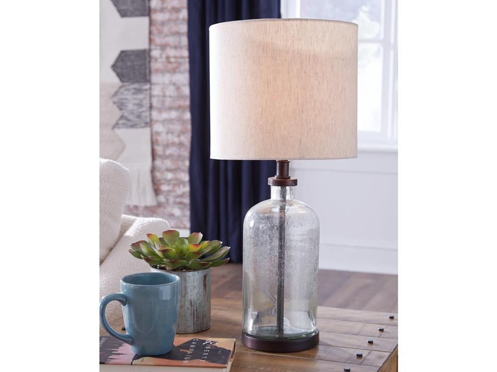 Signature Design by Ashley - Bandile Glass Table Lamp in Clear/Bronze Finish - L430674 veiw 2