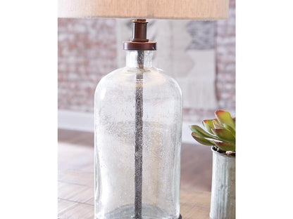 Signature Design by Ashley - Bandile Glass Table Lamp in Clear/Bronze Finish - L430674 veiw 3