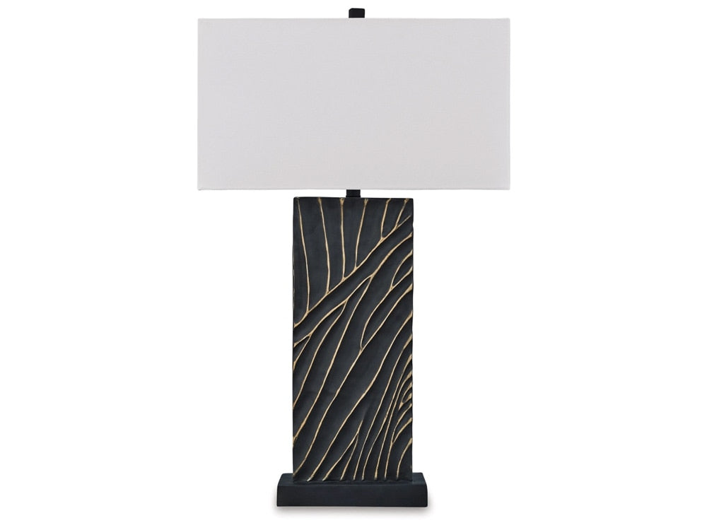 Signature Design by Ashley - Bartlen Poly Table Lamp in Black/Gold Finish - L235774 veiw 1