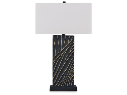 Signature Design by Ashley - Bartlen Poly Table Lamp in Black/Gold Finish - L235774 veiw 1