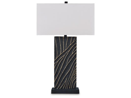 Signature Design by Ashley - Bartlen Poly Table Lamp in Black/Gold Finish - L235774 veiw 1