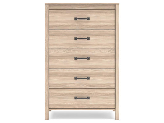 Signature Design by Ashley - Battelle Five Drawer Chest in Tan - EB3929-245 veiw 1