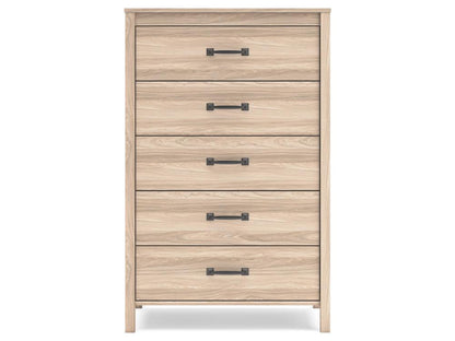 Signature Design by Ashley - Battelle Five Drawer Chest in Tan - EB3929-245 veiw 4