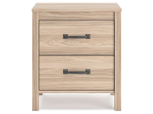 Signature Design by Ashley - Battelle Two Drawer Night Stand in Tan - EB3929-292 veiw 1
