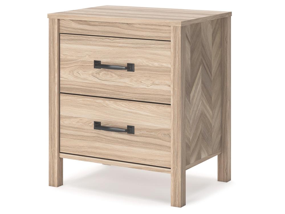 Signature Design by Ashley - Battelle Two Drawer Night Stand in Tan - EB3929-292 veiw 3