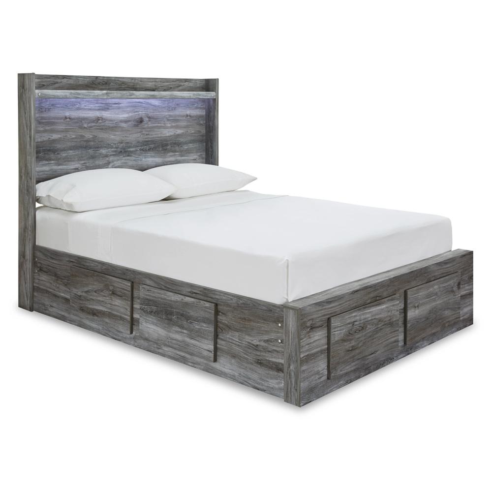 Signature Design by Ashley - Baystorm Full Panel Bed with 4 Storage Drawers in Gray veiw 1