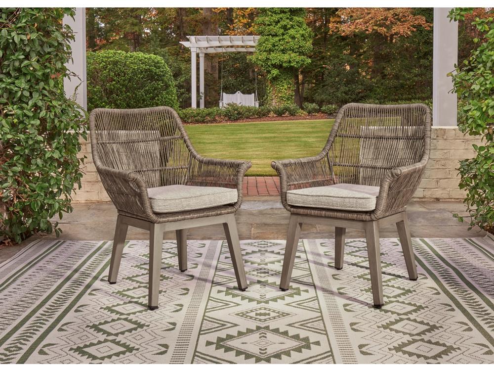 Signature Design by Ashley - Beach Front Arm Chair With Cushion (Set of 2) in Beige - P399-601A veiw 2