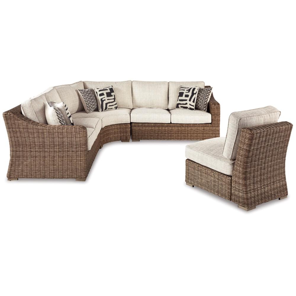Signature Design by Ashley - Beachcroft 4-Piece Outdoor Seating Set in Beige veiw 1