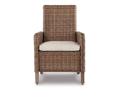 Signature Design by Ashley - Beachcroft Outdoor Arm Chair With Cushion (Set of 2) in Beige - P791-601A veiw 3