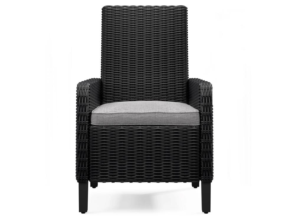 Signature Design by Ashley - Beachcroft Outdoor Arm Chair With Cushion (Set of 2) in Black/Light Gray - P792-601A veiw 4