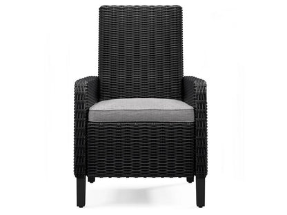 Signature Design by Ashley - Beachcroft Outdoor Arm Chair With Cushion (Set of 2) in Black/Light Gray - P792-601A veiw 4
