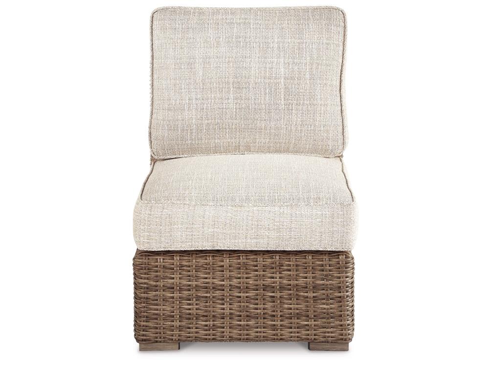 Signature Design by Ashley - Beachcroft Outdoor Armless Chair w/Cushion in Beige - P791-846 veiw 1