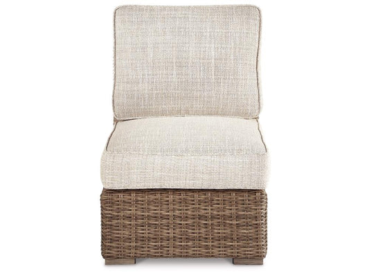 Signature Design by Ashley - Beachcroft Outdoor Armless Chair w/Cushion in Beige - P791-846 veiw 1