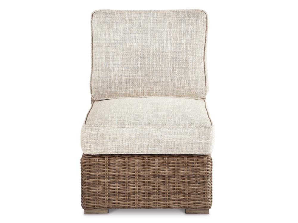 Signature Design by Ashley - Beachcroft Outdoor Armless Chair w/Cushion in Beige - P791-846 veiw 2