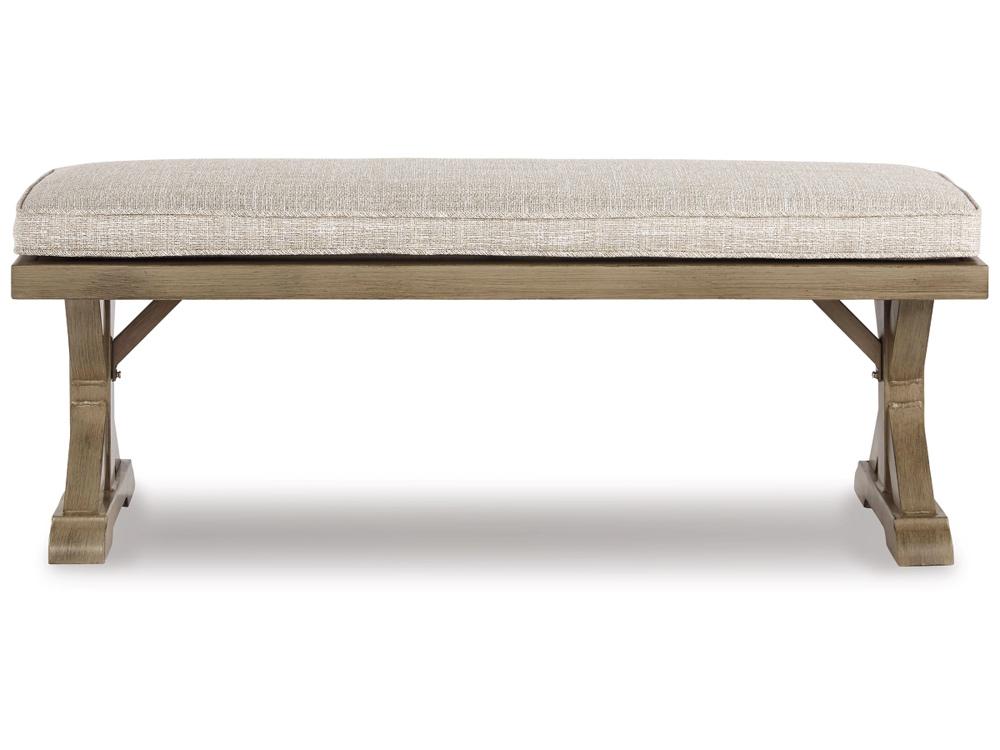 Signature Design by Ashley - Beachcroft Outdoor Bench With Cushion in Beige - P791-600 veiw 1