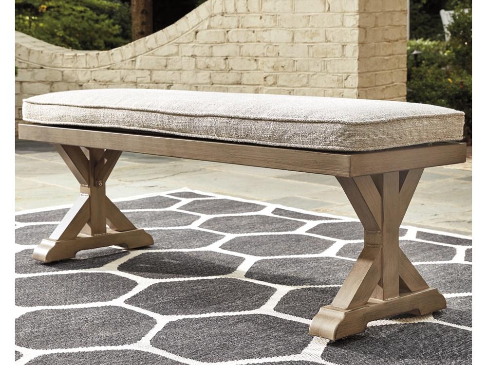 Signature Design by Ashley - Beachcroft Outdoor Bench With Cushion in Beige - P791-600 veiw 2